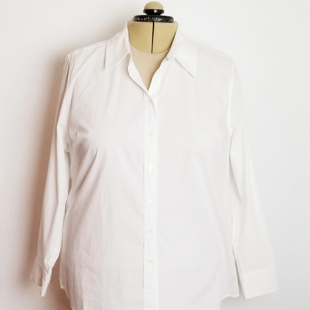 Lane Bryant Classic White Button Down Shirt
